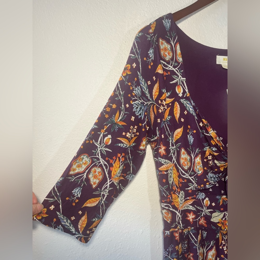 NWT! Anthropologie Maeve Beloved Purple Floral Midi Dress - Picture 8 of 12